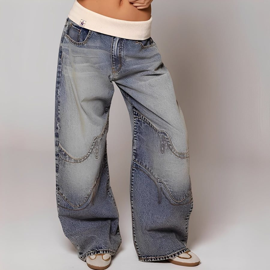 Vanessa - Women's Relaxed Fit Pre-Washed Baggy Jeans product image