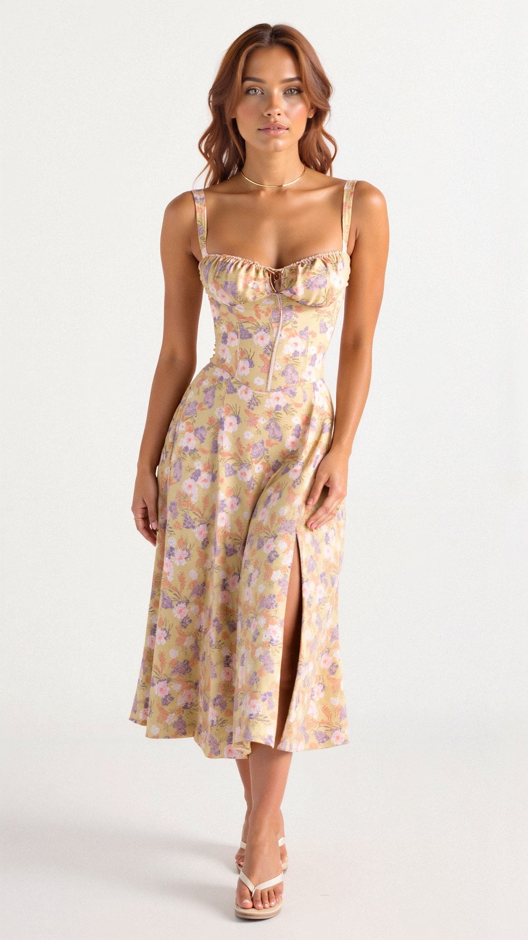 Liana – Midi Dress with Corset Detail product image