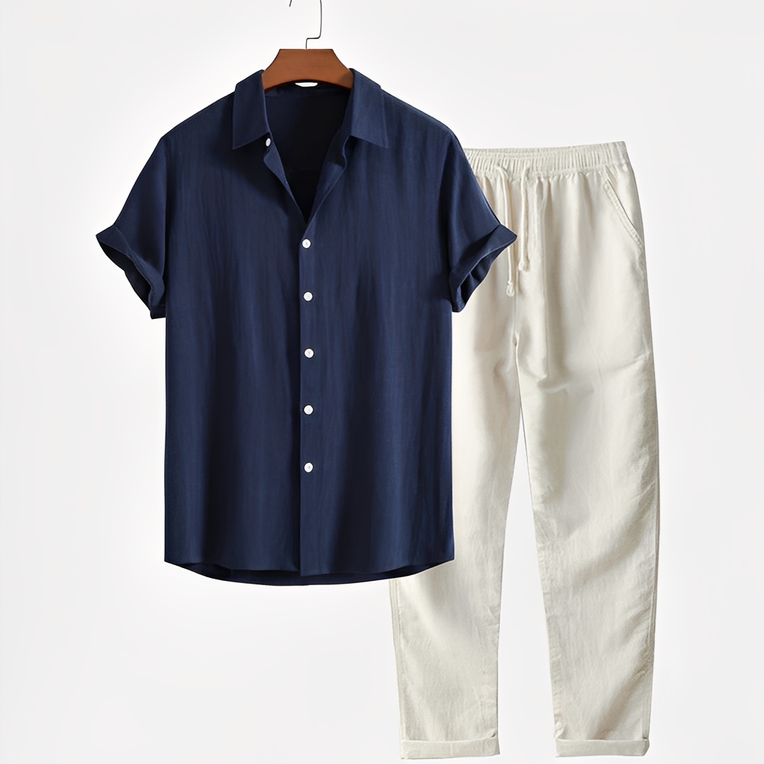 Fritz - Men's Relaxed Two-Piece Set in Brown