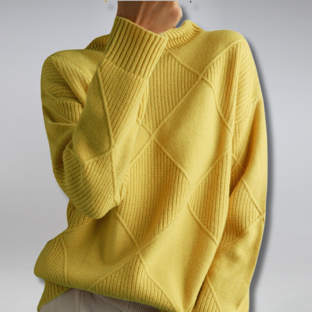 Camille – Women's Turtleneck Knit Sweater in Orange