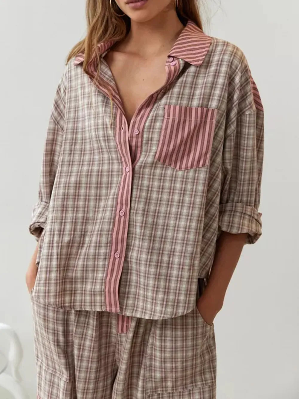 Elena – Cozy Two-Piece Sleepwear Set in Pink