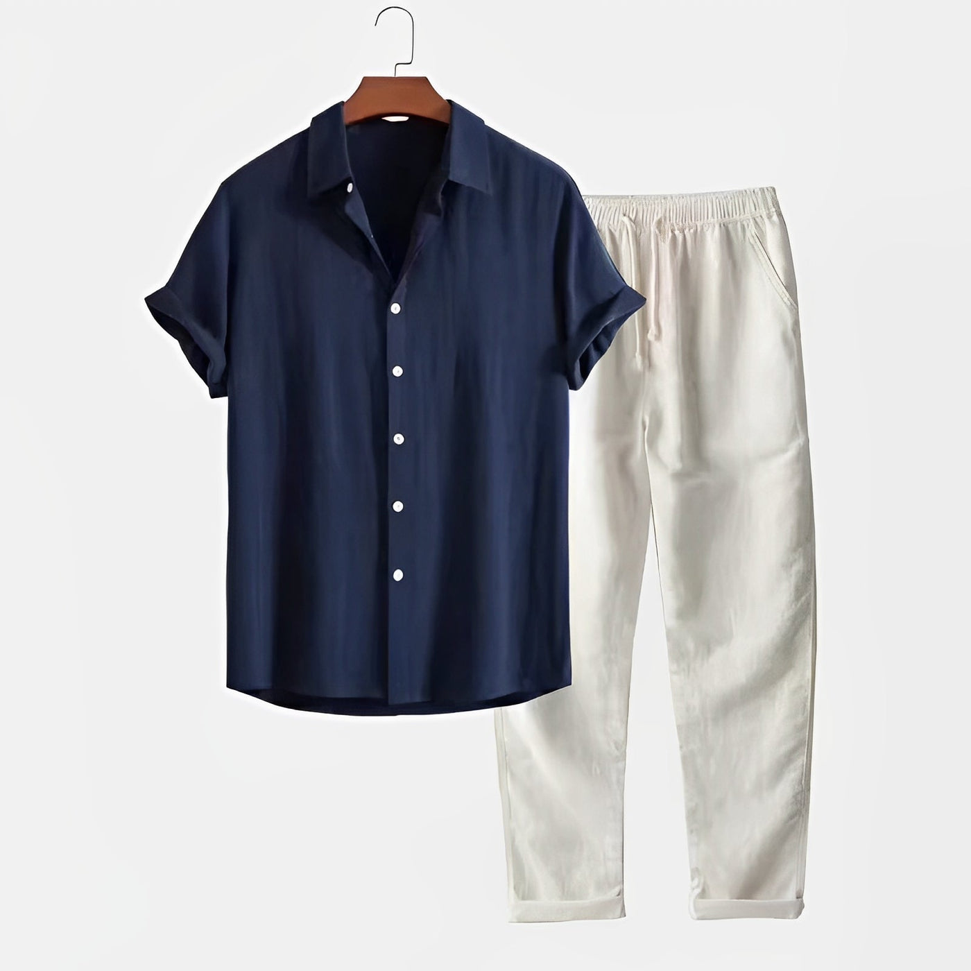 Phillip - Men's Relaxed Summer Attire in Navy Blue