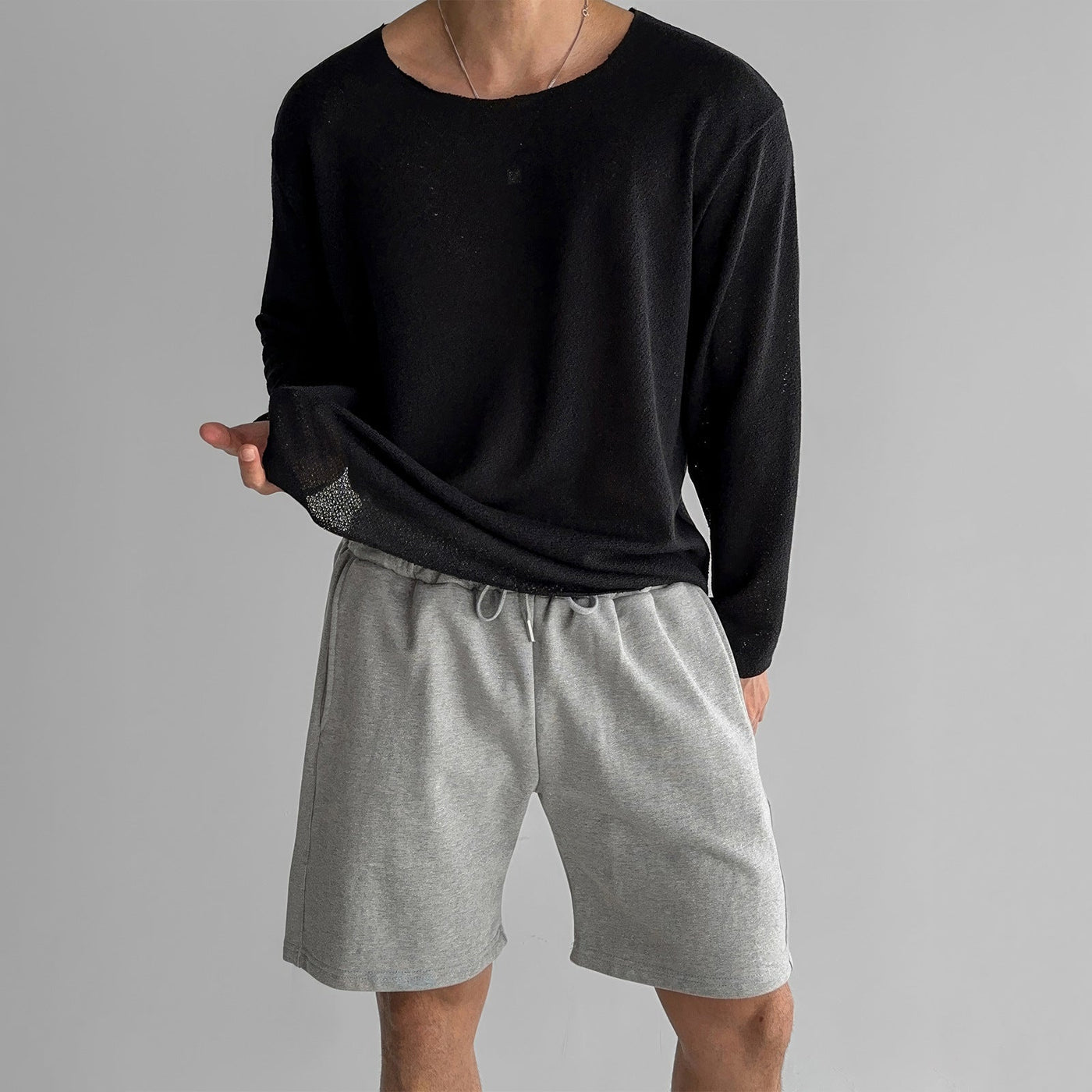 Carter - Men's Cozy Long Sleeve Pullover in Gray