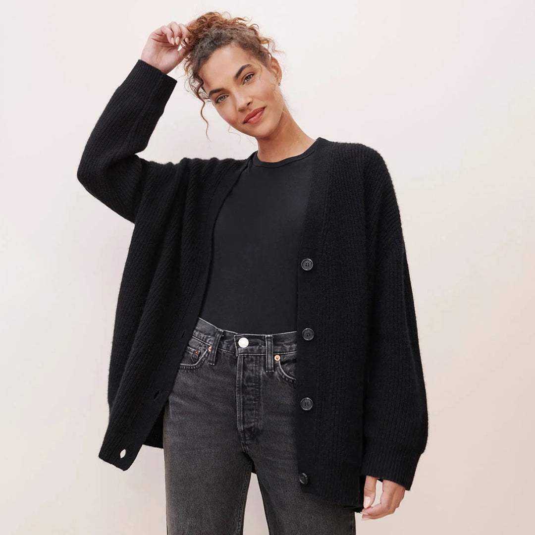 Leah – Oversized Extra Long Cardigan in Gray