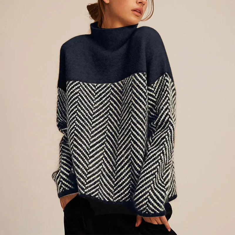 Yancy - Trendy Chunky Knit Sweater for Women in Purple