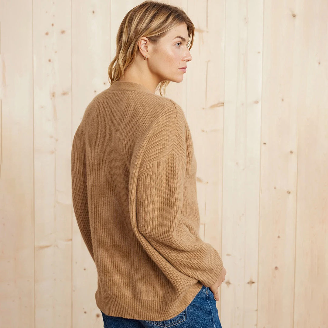Leah – Oversized Extra Long Cardigan in Natural