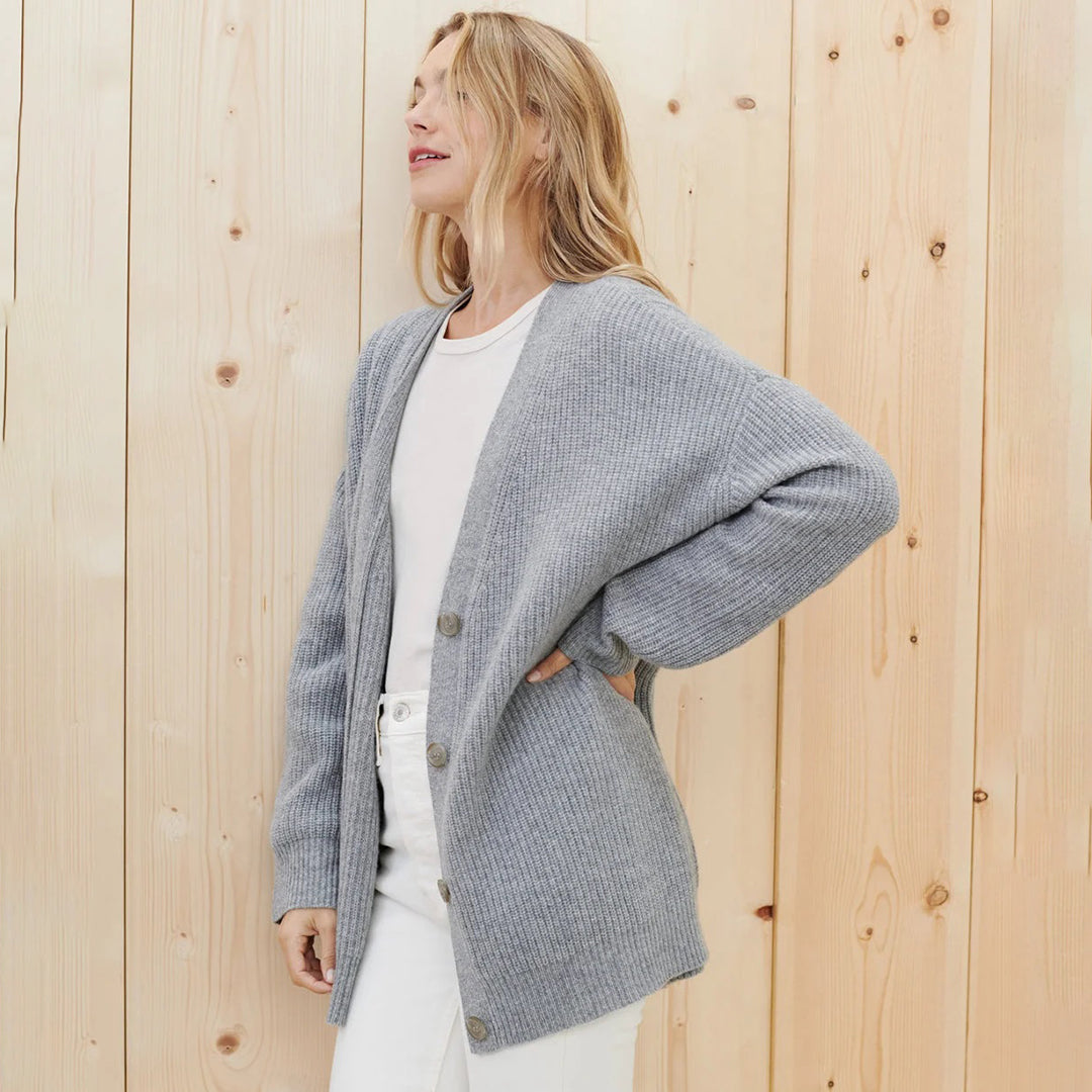 Leah – Oversized Extra Long Cardigan in Natural