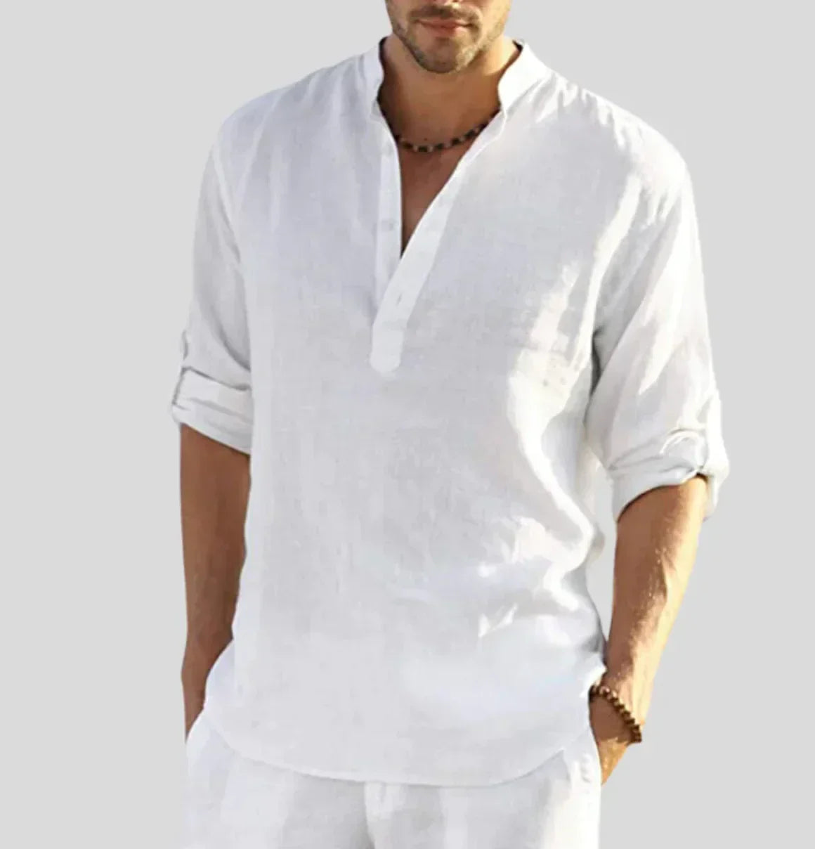 John – Men's Relaxed Fit Casual Shirt in Light Blue