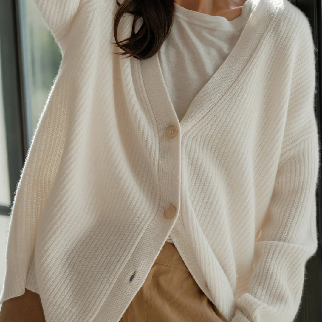 Leah – Oversized Extra Long Cardigan in Natural