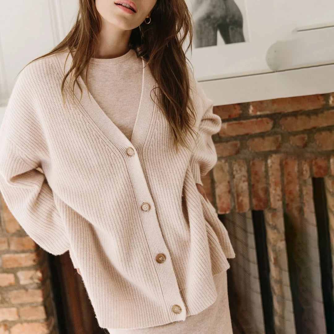 Leah – Oversized Extra Long Cardigan in Natural