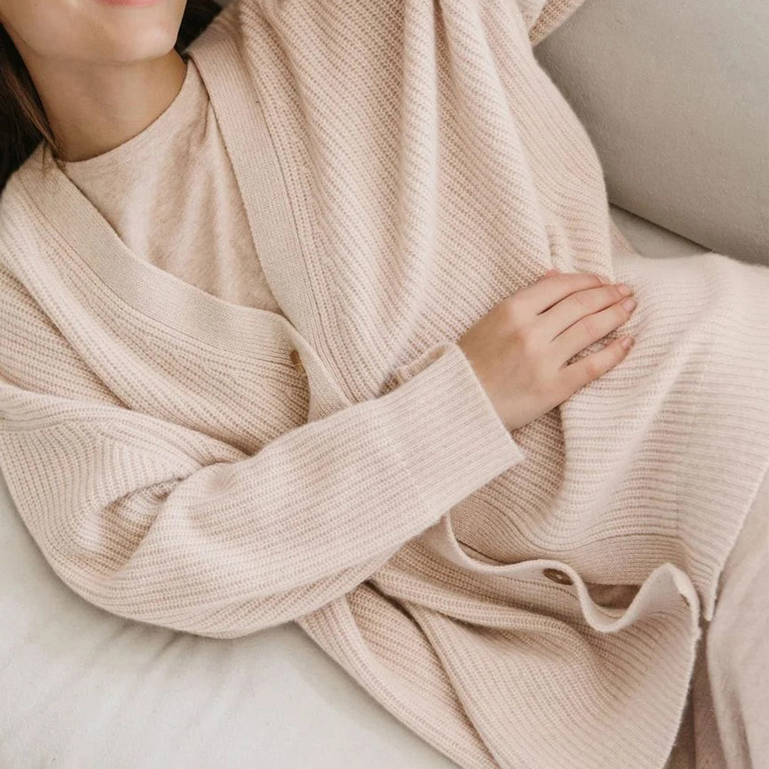 Leah – Oversized Extra Long Cardigan in Natural