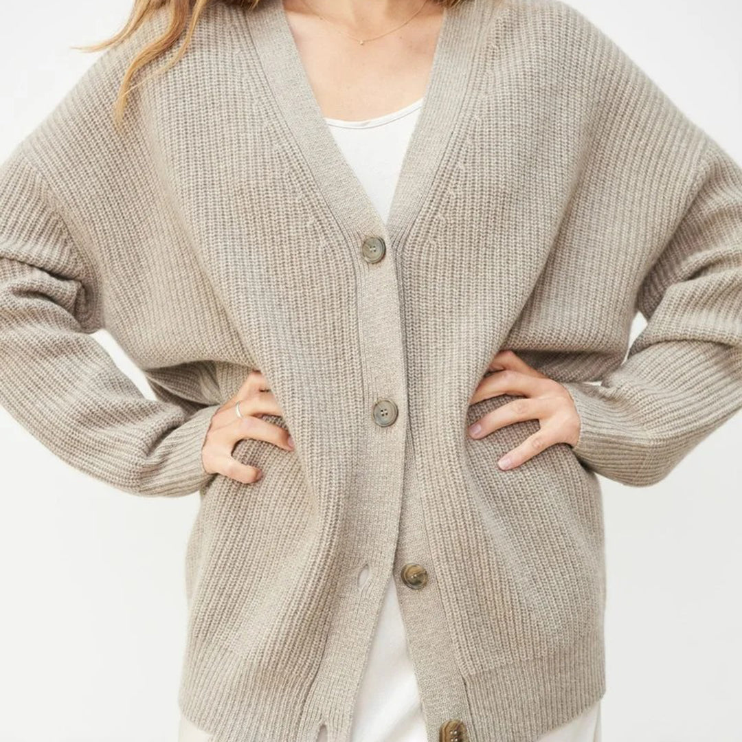 Leah – Oversized Extra Long Cardigan in Natural