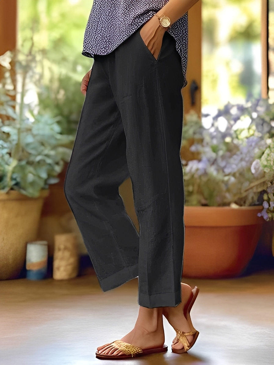 Oona – Breezy Summer Trousers in Blue