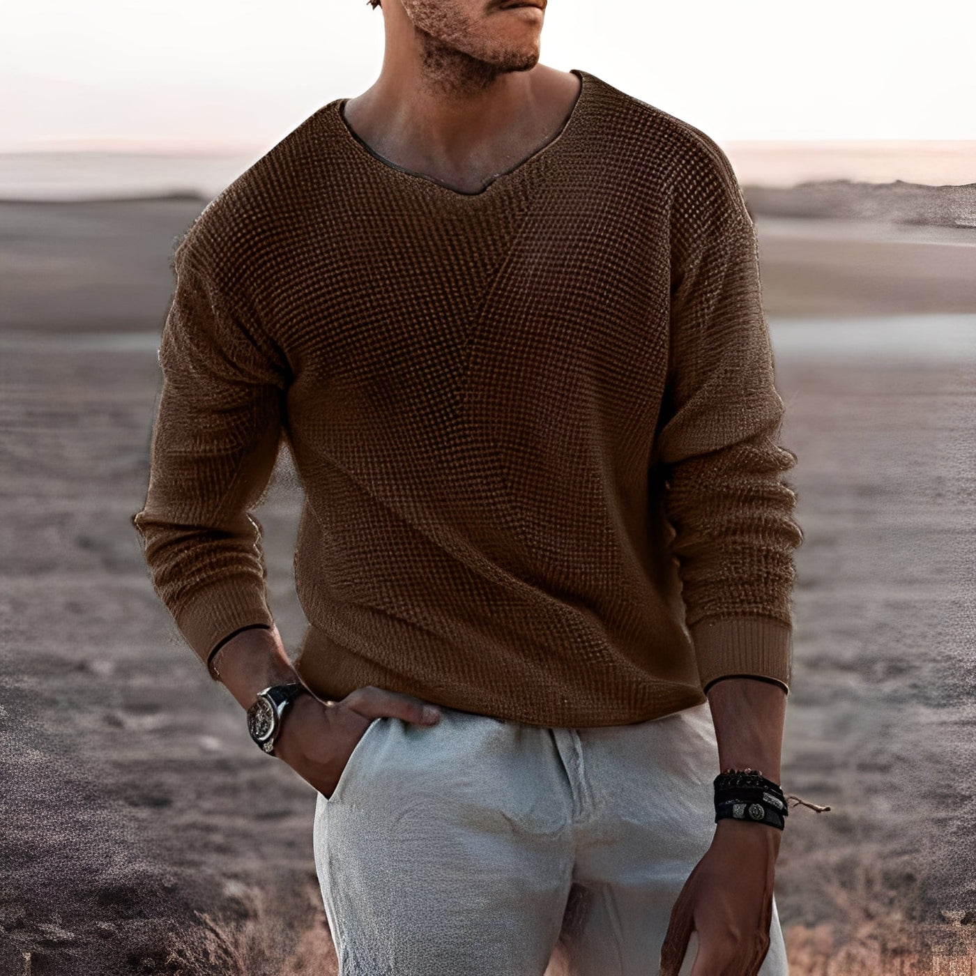 Carlton - Cozy Comfort Men's Sweater in Gray