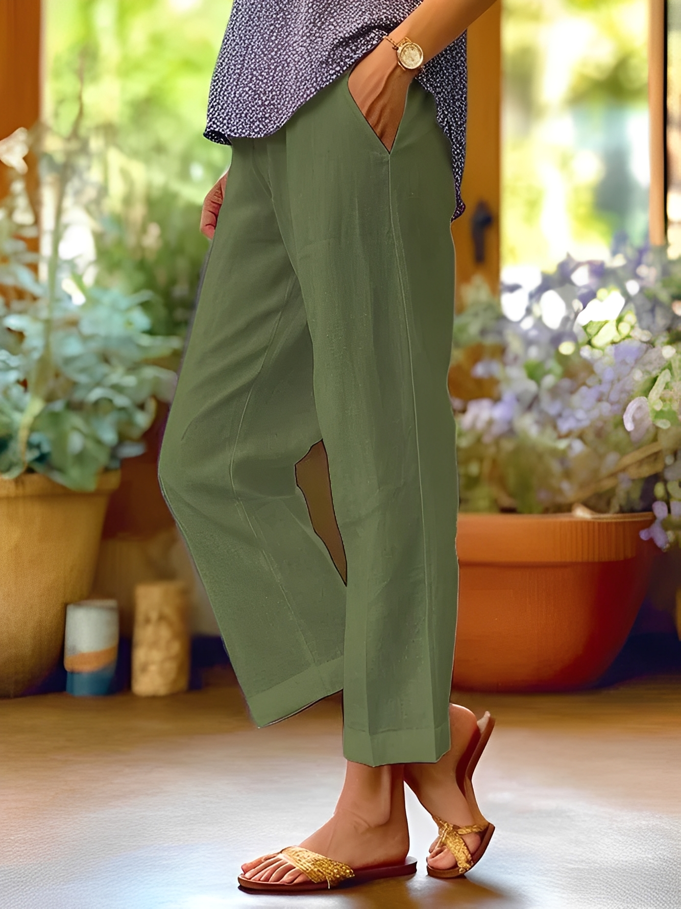 Oona – Breezy Summer Trousers in White