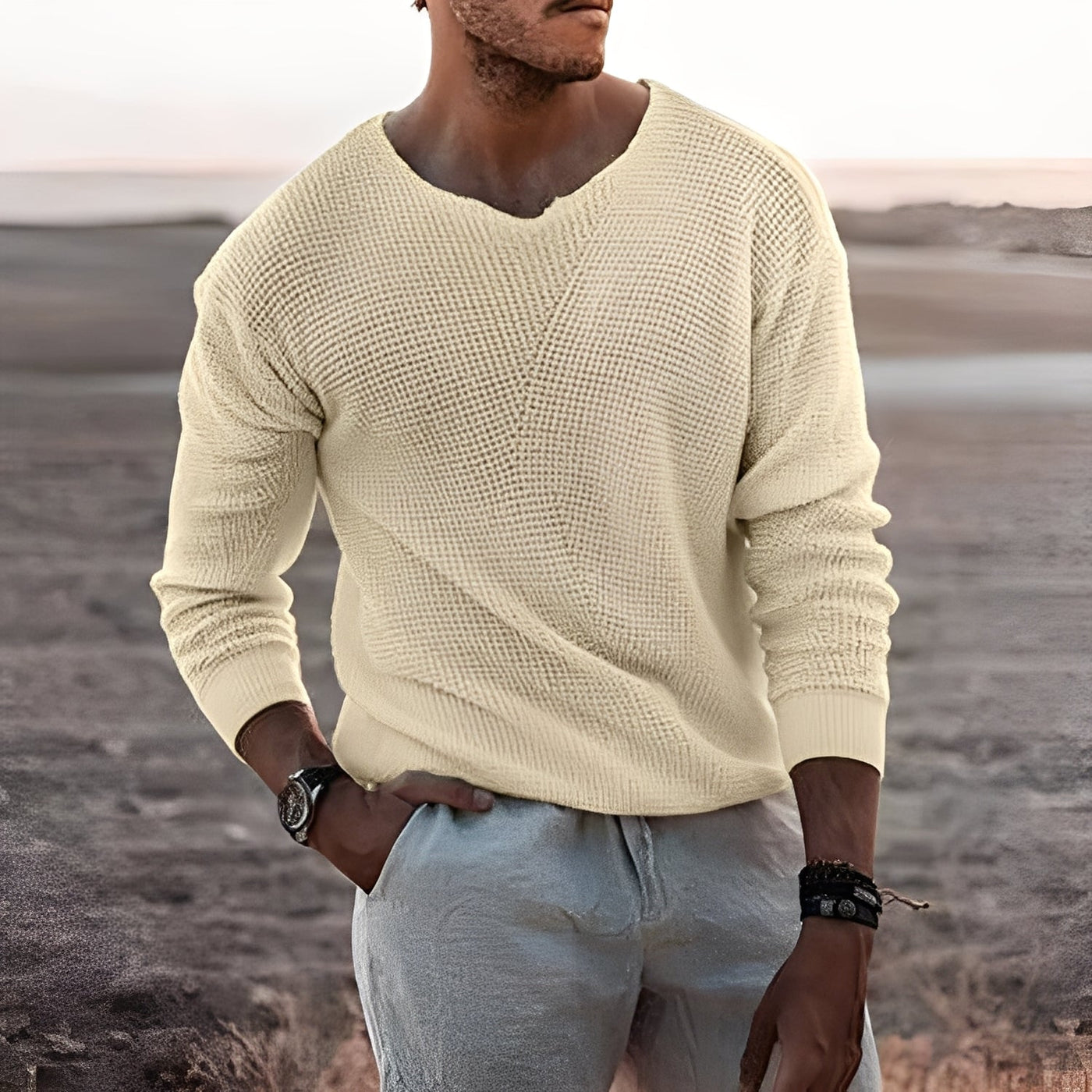 Carlton - Cozy Comfort Men's Sweater in Brown